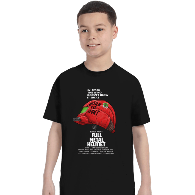 Shirts T-Shirts, Youth / XS / Black Full Metal Helmet