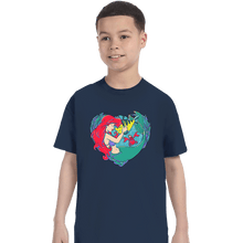 Load image into Gallery viewer, Daily_Deal_Shirts T-Shirts, Youth / XS / Navy Mermaid Love

