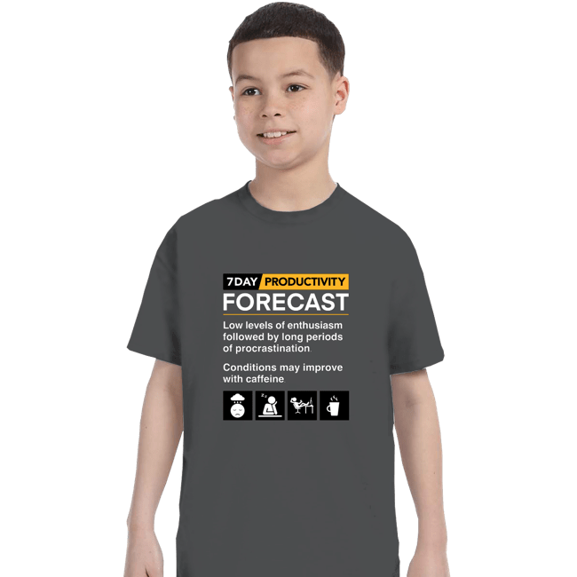Secret_Shirts T-Shirts, Youth / XS / Charcoal Productivity Forecast