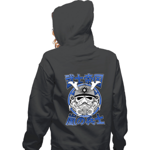 Daily_Deal_Shirts Zippered Hoodies, Unisex / Small / Dark Heather Storm Samurai.