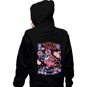 Daily_Deal_Shirts Zippered Hoodies, Unisex / Small / Black Witch Trash