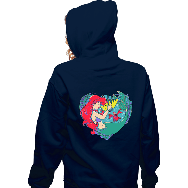 Daily_Deal_Shirts Zippered Hoodies, Unisex / Small / Navy Mermaid Love