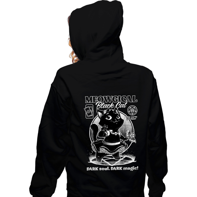 Shirts Zippered Hoodies, Unisex / Small / Black Magical Black Cat Girl