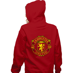 Daily_Deal_Shirts Zippered Hoodies, Unisex / Small / Red Lannister United