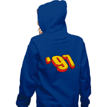 Load image into Gallery viewer, Daily_Deal_Shirts Zippered Hoodies, Unisex / Small / Royal Blue &#39;97
