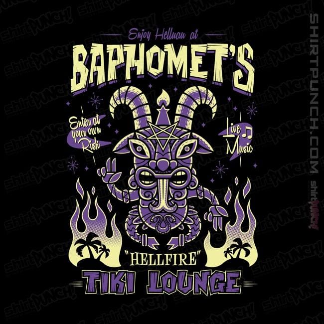 Shirts Magnets / 3"x3" / Black Baphomet's Tiki Lounge