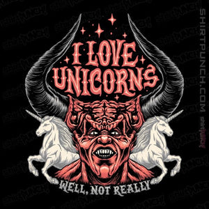 Daily_Deal_Shirts Magnets / 3"x3" / Black I Love Unicorns