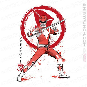 Daily_Deal_Shirts Magnets / 3"x3" / White Red Ranger Sumi-e