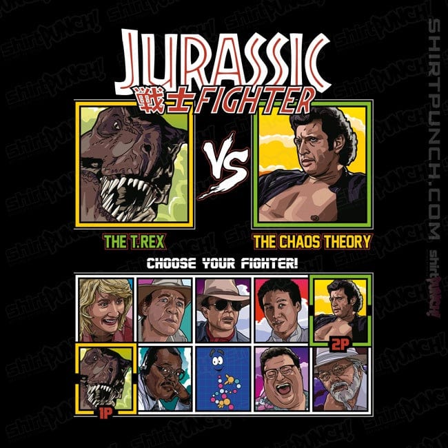 Daily_Deal_Shirts Magnets / 3"x3" / Black Jurassic Fighter