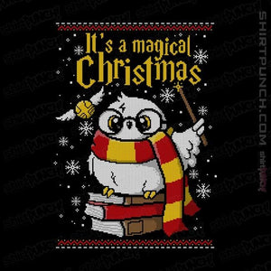 Shirts Magnets / 3"x3" / Black Owl Magic Christmas