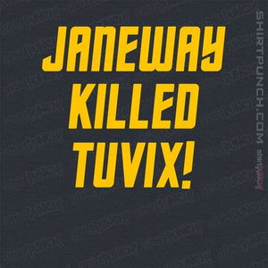 Daily_Deal_Shirts Magnets / 3"x3" / Dark Heather Janeway Killed Tuvix!