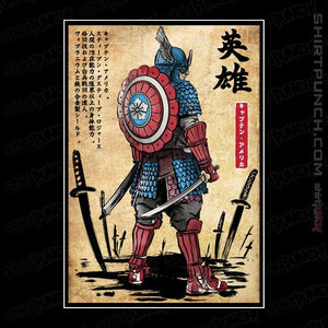 Daily_Deal_Shirts Magnets / 3"x3" / Black Captain Samurai