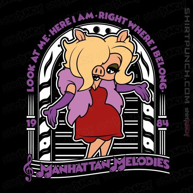 Shirts Magnets / 3"x3" / Black Miss Piggy Melodies