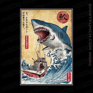 Secret_Shirts Magnets / 3"x3" / Black Hunting The Shark In Japan