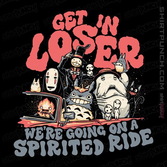 Daily_Deal_Shirts Magnets / 3"x3" / Black Spirited Ride