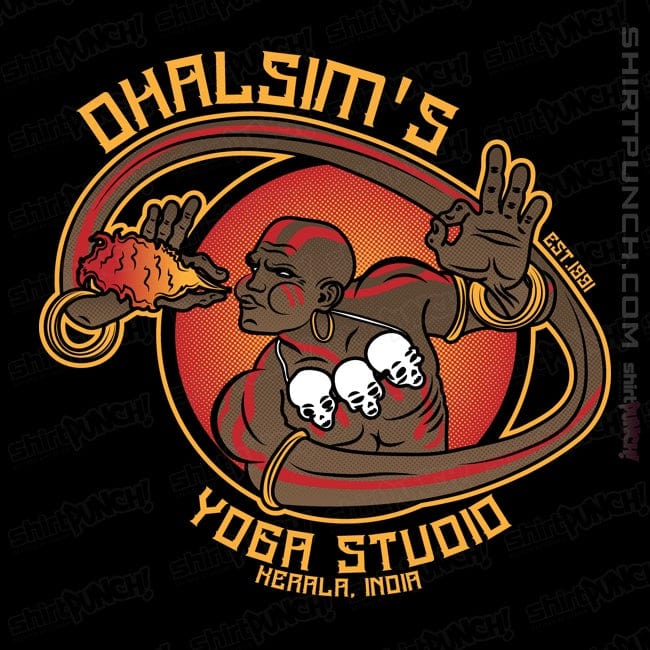 Daily_Deal_Shirts Magnets / 3"x3" / Black Dhalsim's Yoga Studio