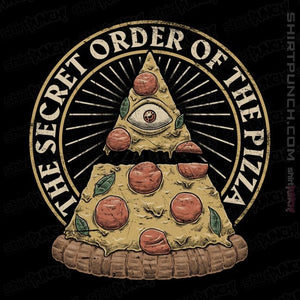 Daily_Deal_Shirts Magnets / 3"x3" / Black Secret Order Of The Pizza
