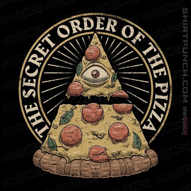 Daily_Deal_Shirts Magnets / 3"x3" / Black Secret Order Of The Pizza