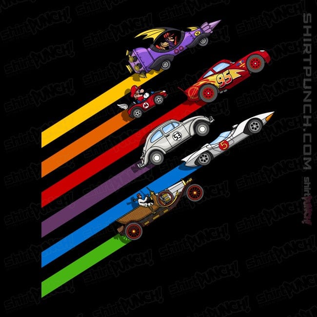 Daily_Deal_Shirts Magnets / 3"x3" / Black Racing Streaks
