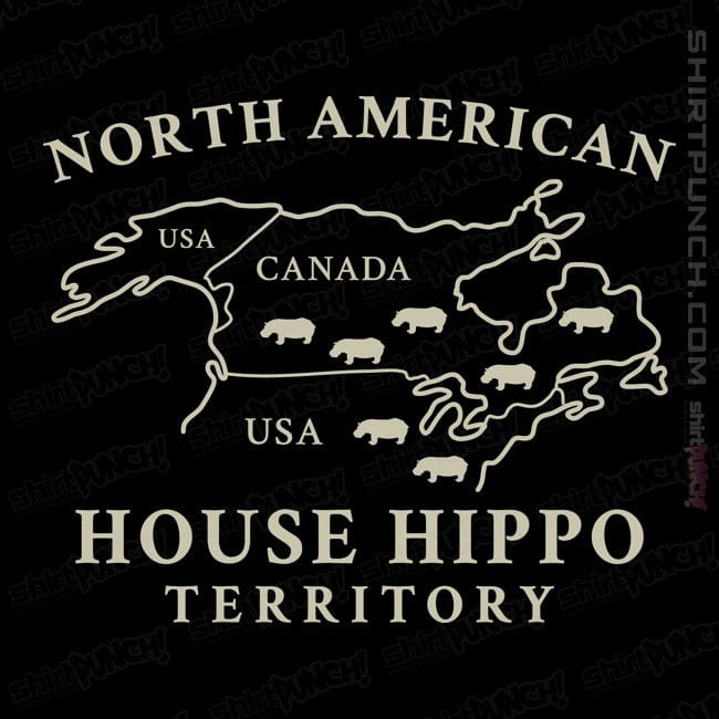 Secret_Shirts Magnets / 3"x3" / Black House Hippo