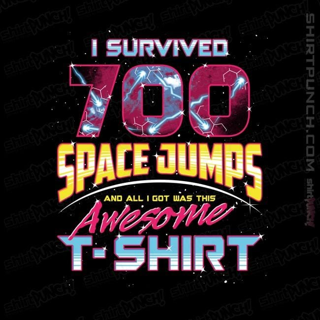 Shirts Magnets / 3"x3" / Black I Survived 700 Space Jumps