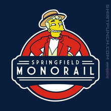 Load image into Gallery viewer, Shirts Magnets / 3&quot;x3&quot; / Navy Springfield Monorail
