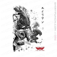 Load image into Gallery viewer, Shirts Magnets / 3&quot;x3&quot; / White Xenomorphs Invasion Sumi-e
