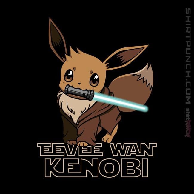 Shirts Magnets / 3"x3" / Black Eevee Wan Kenobi