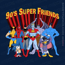 Load image into Gallery viewer, Shirts Magnets / 3&quot;x3&quot; / Navy 90s Super Friends
