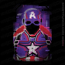 Load image into Gallery viewer, Shirts Magnets / 3&quot;x3&quot; / Black Glitch Captain America
