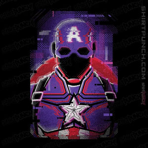 Shirts Magnets / 3"x3" / Black Glitch Captain America