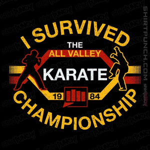 Daily_Deal_Shirts Magnets / 3"x3" / Black I Survived All Valley Karate