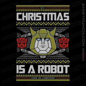 Shirts Magnets / 3"x3" / Black Christmas Is A Robot