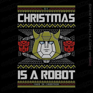 Shirts Magnets / 3"x3" / Black Christmas Is A Robot