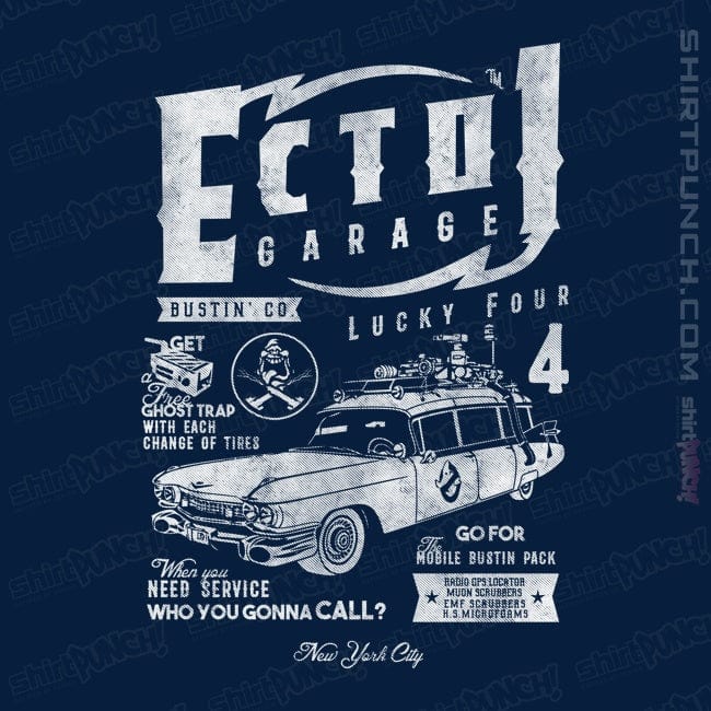 Secret_Shirts Magnets / 3"x3" / Navy ECTO-1 Garage