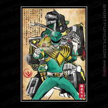 Load image into Gallery viewer, Daily_Deal_Shirts Magnets / 3&quot;x3&quot; / Black Green Ranger Woodblock
