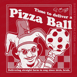 Daily_Deal_Shirts Magnets / 3"x3" / Red Pizza Ball