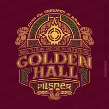 Load image into Gallery viewer, Shirts Magnets / 3&quot;x3&quot; / Maroon Golden Hall Pilsner
