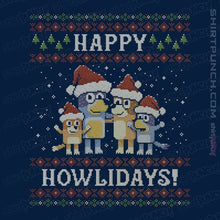 Load image into Gallery viewer, Daily_Deal_Shirts Magnets / 3&quot;x3&quot; / Navy Happy Howlidays
