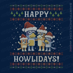 Daily_Deal_Shirts Magnets / 3"x3" / Navy Happy Howlidays