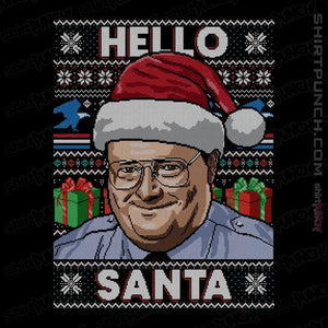 Shirts Magnets / 3"x3" / Black Hello Santa