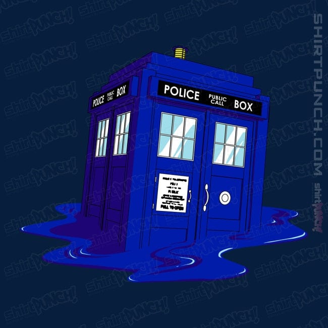 Daily_Deal_Shirts Magnets / 3"x3" / Navy Melting Tardis