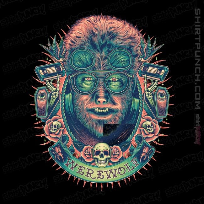 Shirts Magnets / 3"x3" / Black Glowing Werewolf