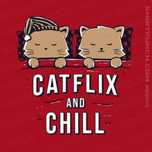 Load image into Gallery viewer, Shirts Magnets / 3&quot;x3&quot; / Red Catflix And Chill
