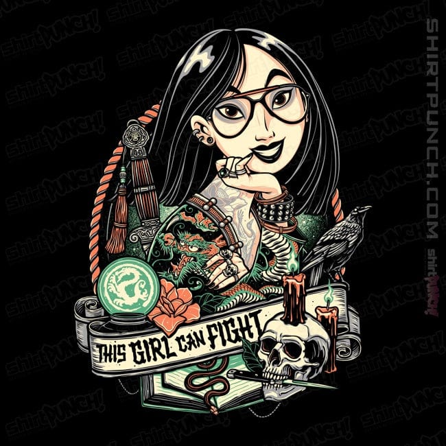 Secret_Shirts Magnets / 3"x3" / Black This Girl Can Fight!