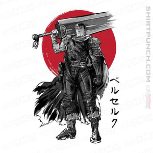 Daily_Deal_Shirts Magnets / 3"x3" / White Black Swordsman Sumi-e