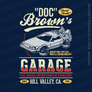 Shirts Magnets / 3"x3" / Navy Doc Brown's Garage