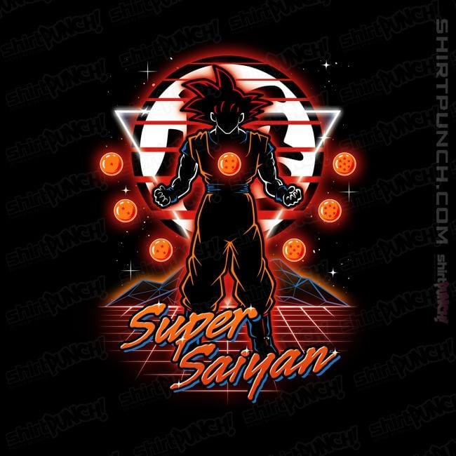Shirts Magnets / 3"x3" / Black Retro Super Saiyan
