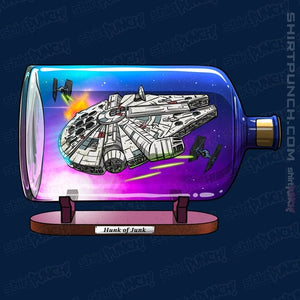 Daily_Deal_Shirts Magnets / 3"x3" / Navy Spaceship In A Bottle