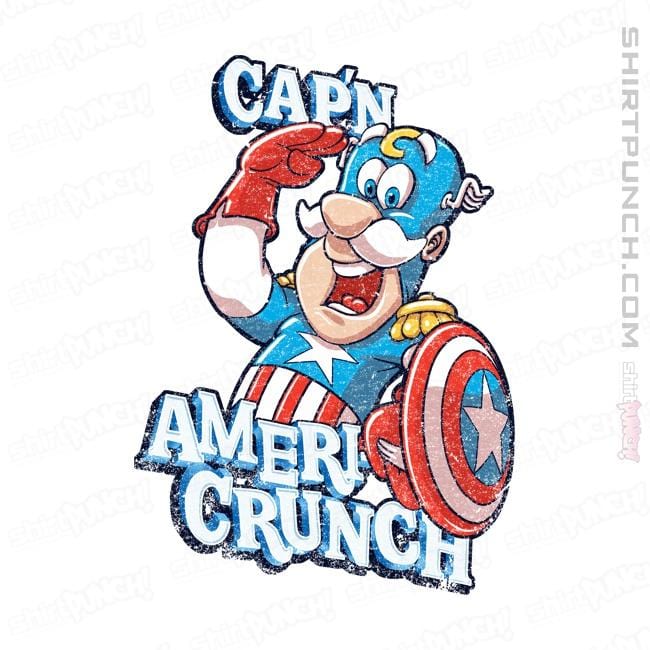 Shirts Magnets / 3"x3" / White Cap'n AmeriCrunch